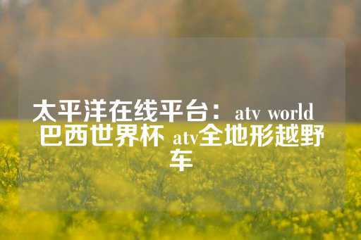 太平洋在线平台：atv world  巴西世界杯 atv全地形越野车-第1张图片-皇冠信用盘出租