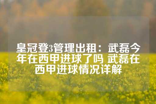 皇冠登3管理出租：武磊今年在西甲进球了吗 武磊在西甲进球情况详解