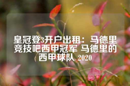 皇冠登3开户出租：马德里竞技吧西甲冠军 马德里的西甲球队 2020-第1张图片-皇冠信用盘出租