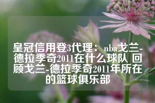 皇冠信用登3代理：nba戈兰-德拉季奇2011在什么球队 回顾戈兰-德拉季奇2011年所在的篮球俱乐部-第1张图片-皇冠信用盘出租