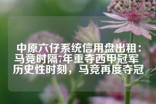 中原六仔系统信用盘出租：马竞时隔7年重夺西甲冠军 历史性时刻，马竞再度夺冠