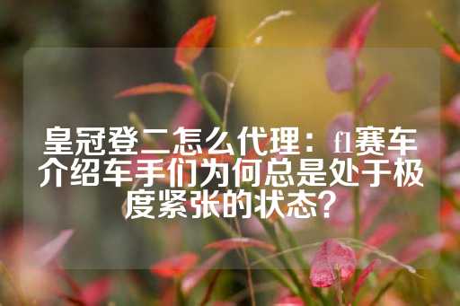 皇冠登二怎么代理：f1赛车介绍车手们为何总是处于极度紧张的状态？