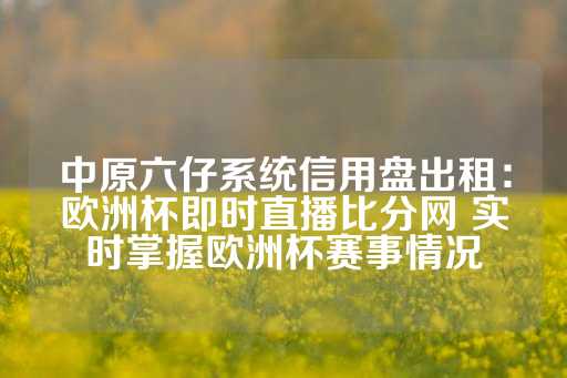 中原六仔系统信用盘出租：欧洲杯即时直播比分网 实时掌握欧洲杯赛事情况