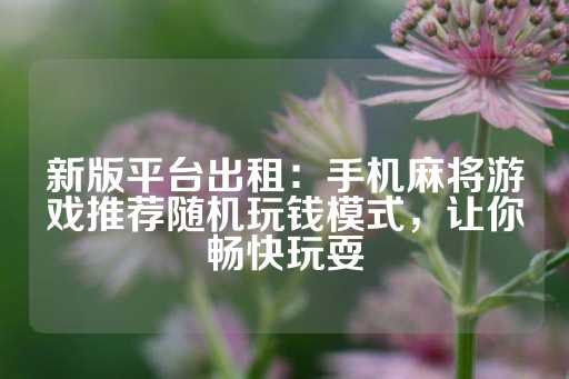 新版平台出租：手机麻将游戏推荐随机玩钱模式，让你畅快玩耍