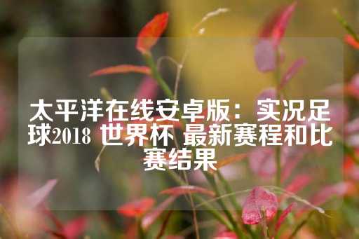 太平洋在线安卓版：实况足球2018 世界杯 最新赛程和比赛结果-第1张图片-皇冠信用盘出租