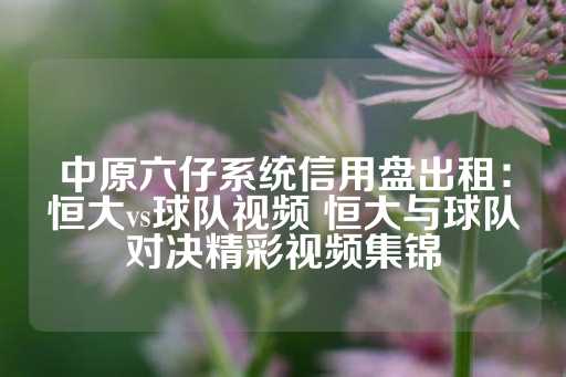 中原六仔系统信用盘出租：恒大vs球队视频 恒大与球队对决精彩视频集锦-第1张图片-皇冠信用盘出租