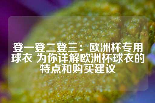 登一登二登三：欧洲杯专用球衣 为你详解欧洲杯球衣的特点和购买建议-第1张图片-皇冠信用盘出租