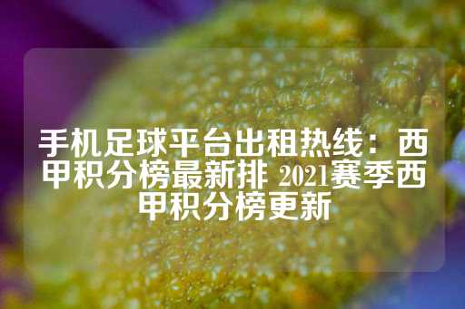 手机足球平台出租热线：西甲积分榜最新排 2021赛季西甲积分榜更新