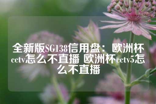 全新版SG138信用盘：欧洲杯cctv怎么不直播 欧洲杯cctv5怎么不直播-第1张图片-皇冠信用盘出租