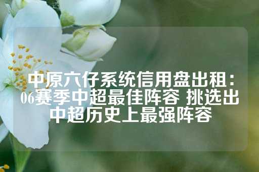 中原六仔系统信用盘出租：06赛季中超最佳阵容 挑选出中超历史上最强阵容-第1张图片-皇冠信用盘出租