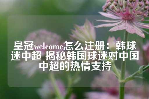 皇冠welcome怎么注册：韩球迷中超 揭秘韩国球迷对中国中超的热情支持