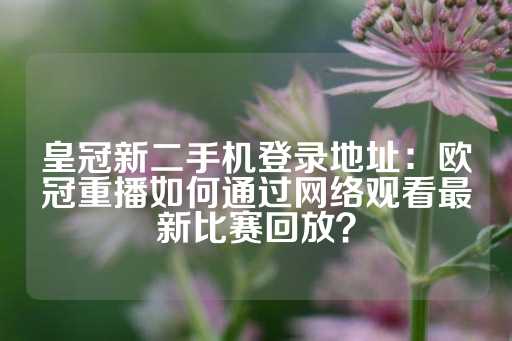 皇冠新二手机登录地址：欧冠重播如何通过网络观看最新比赛回放？