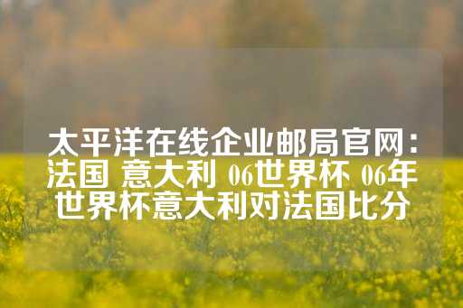 太平洋在线企业邮局官网：法国 意大利 06世界杯 06年世界杯意大利对法国比分