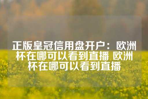 正版皇冠信用盘开户：欧洲杯在哪可以看到直播 欧洲杯在哪可以看到直播-第1张图片-皇冠信用盘出租