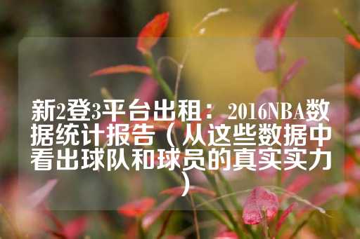 新2登3平台出租：2016NBA数据统计报告（从这些数据中看出球队和球员的真实实力）