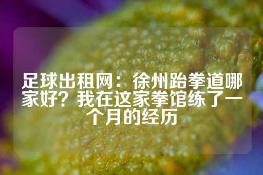 足球出租网：徐州跆拳道哪家好？我在这家拳馆练了一个月的经历