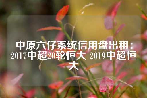 中原六仔系统信用盘出租：2017中超20轮恒大 2019中超恒大-第1张图片-皇冠信用盘出租