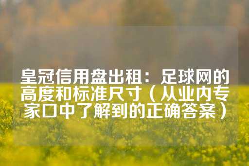 皇冠信用盘出租：足球网的高度和标准尺寸（从业内专家口中了解到的正确答案）