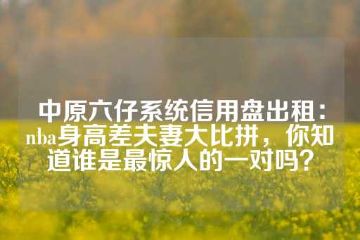 中原六仔系统信用盘出租：nba身高差夫妻大比拼，你知道谁是最惊人的一对吗？