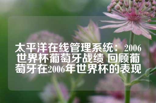 太平洋在线管理系统：2006世界杯葡萄牙战绩 回顾葡萄牙在2006年世界杯的表现-第1张图片-皇冠信用盘出租