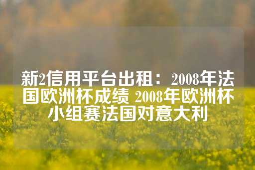 新2信用平台出租：2008年法国欧洲杯成绩 2008年欧洲杯小组赛法国对意大利