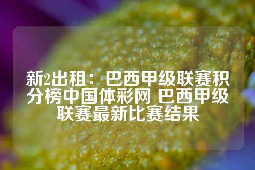 新2出租：巴西甲级联赛积分榜中国体彩网 巴西甲级联赛最新比赛结果-第1张图片-皇冠信用盘出租