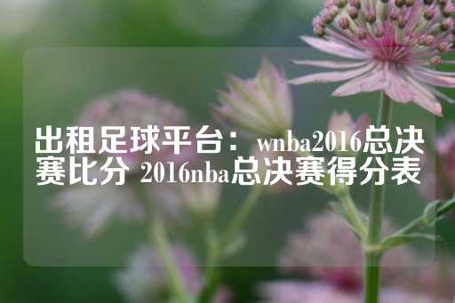 出租足球平台：wnba2016总决赛比分 2016nba总决赛得分表-第1张图片-皇冠信用盘出租