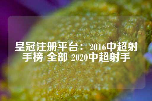 皇冠注册平台：2016中超射手榜 全部 2020中超射手