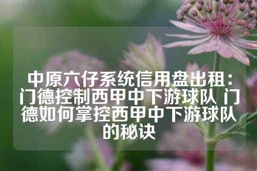 中原六仔系统信用盘出租：门德控制西甲中下游球队 门德如何掌控西甲中下游球队的秘诀-第1张图片-皇冠信用盘出租