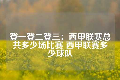 登一登二登三：西甲联赛总共多少场比赛 西甲联赛多少球队-第1张图片-皇冠信用盘出租