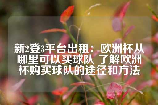 新2登3平台出租：欧洲杯从哪里可以买球队 了解欧洲杯购买球队的途径和方法