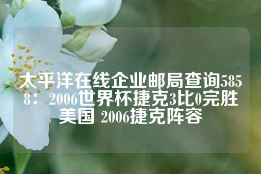 太平洋在线企业邮局查询5858：2006世界杯捷克3比0完胜美国 2006捷克阵容-第1张图片-皇冠信用盘出租