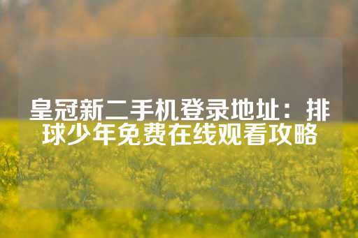 皇冠新二手机登录地址：排球少年免费在线观看攻略