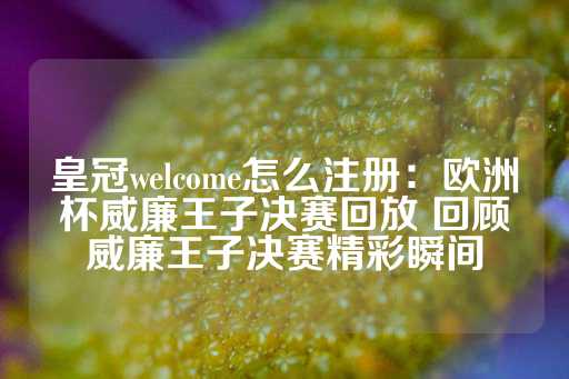 皇冠welcome怎么注册：欧洲杯威廉王子决赛回放 回顾威廉王子决赛精彩瞬间