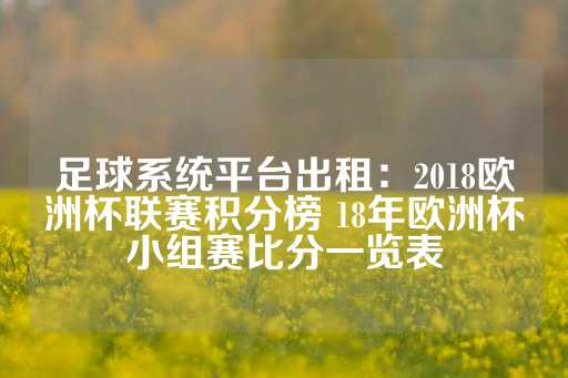 足球系统平台出租：2018欧洲杯联赛积分榜 18年欧洲杯小组赛比分一览表