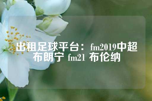 出租足球平台：fm2019中超布朗宁 fm21 布伦纳-第1张图片-皇冠信用盘出租