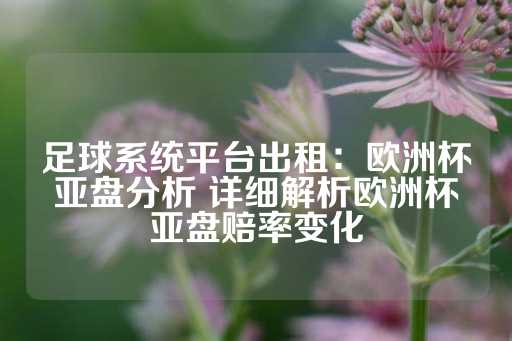 足球系统平台出租：欧洲杯亚盘分析 详细解析欧洲杯亚盘赔率变化