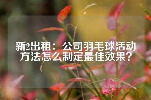 新2出租：公司羽毛球活动方法怎么制定最佳效果？-第1张图片-皇冠信用盘出租