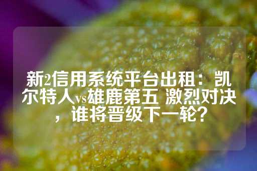 新2信用系统平台出租：凯尔特人vs雄鹿第五 激烈对决，谁将晋级下一轮？