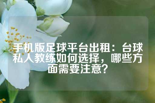 手机版足球平台出租：台球私人教练如何选择，哪些方面需要注意？-第1张图片-皇冠信用盘出租