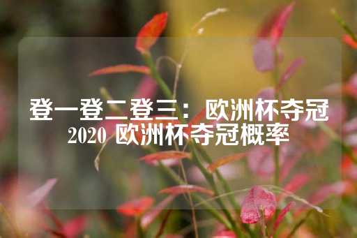 登一登二登三：欧洲杯夺冠2020 欧洲杯夺冠概率