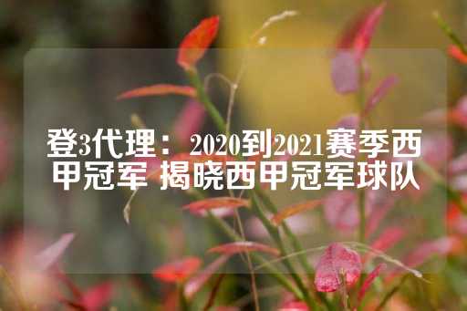 登3代理：2020到2021赛季西甲冠军 揭晓西甲冠军球队