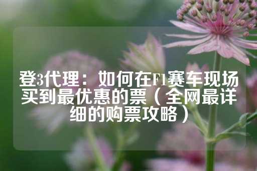 登3代理：如何在F1赛车现场买到最优惠的票（全网最详细的购票攻略）-第1张图片-皇冠信用盘出租