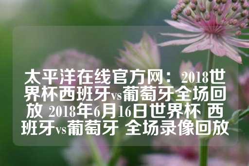 太平洋在线官方网：2018世界杯西班牙vs葡萄牙全场回放 2018年6月16日世界杯 西班牙vs葡萄牙 全场录像回放-第1张图片-皇冠信用盘出租