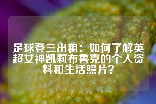 足球登三出租：如何了解英超女神凯莉布鲁克的个人资料和生活照片？