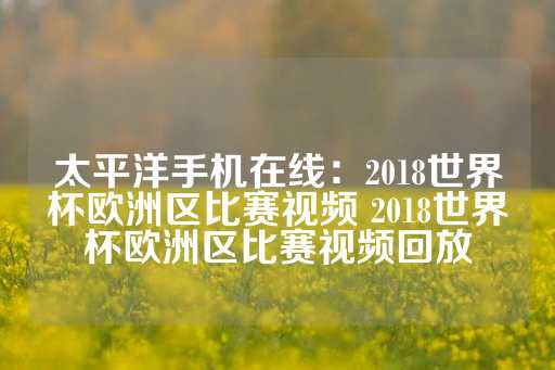 太平洋手机在线：2018世界杯欧洲区比赛视频 2018世界杯欧洲区比赛视频回放