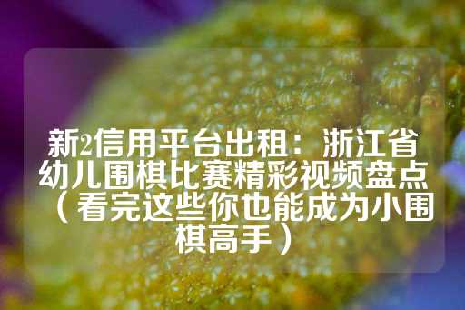 新2信用平台出租：浙江省幼儿围棋比赛精彩视频盘点（看完这些你也能成为小围棋高手）-第1张图片-皇冠信用盘出租