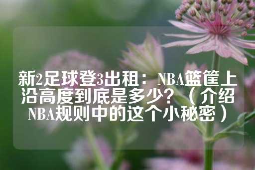 新2足球登3出租：NBA篮筐上沿高度到底是多少？（介绍NBA规则中的这个小秘密）