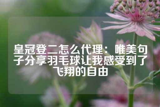 皇冠登二怎么代理：唯美句子分享羽毛球让我感受到了飞翔的自由-第1张图片-皇冠信用盘出租