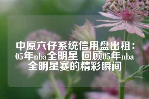 中原六仔系统信用盘出租：05年nba全明星 回顾05年nba全明星赛的精彩瞬间